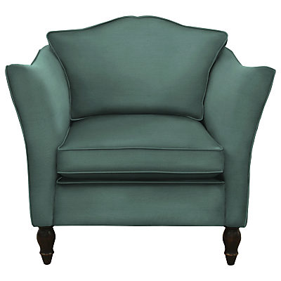 Duresta Vaughan Armchair, Umber Leg Canterbury Linen Teal Green